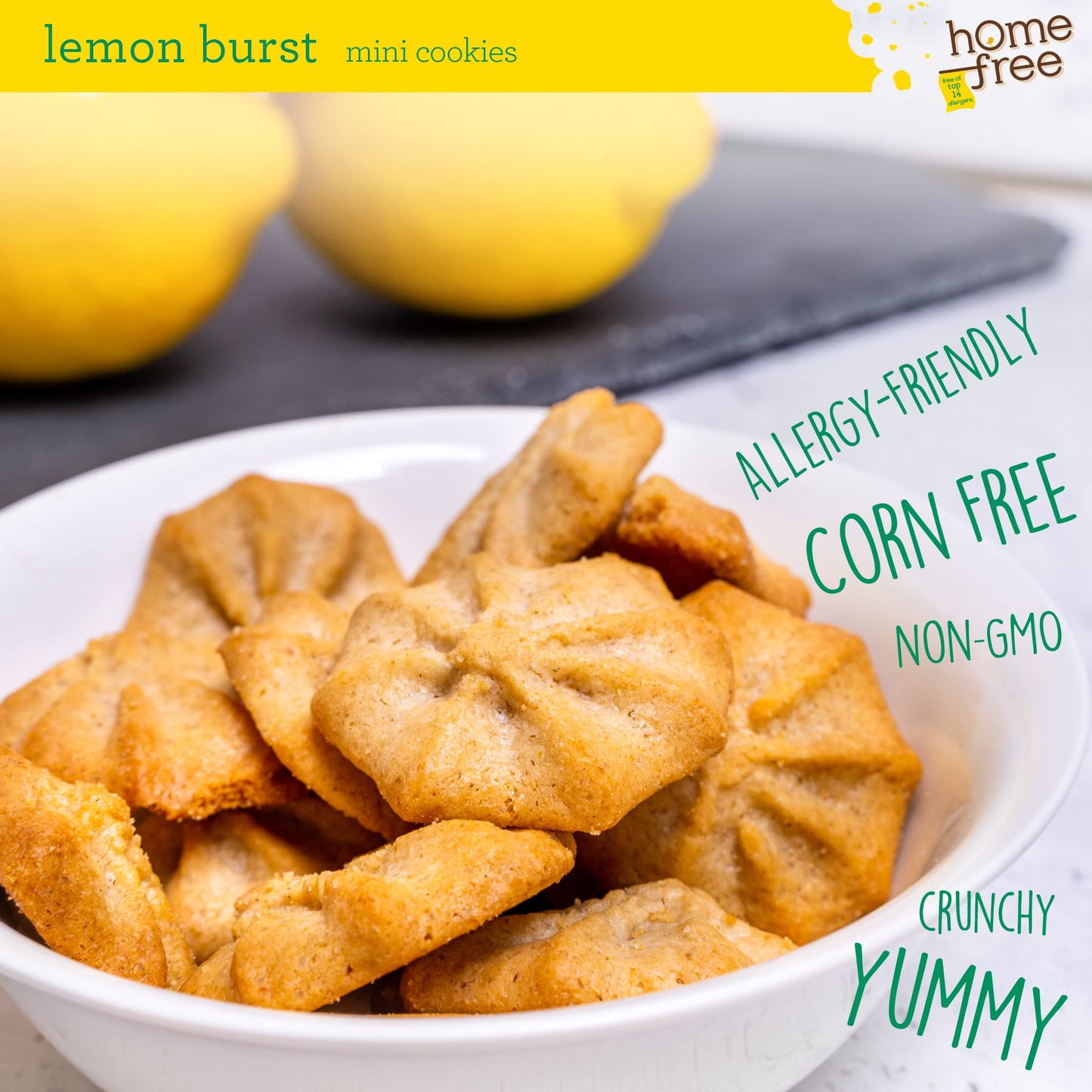 Homefree Gluten Free Mini Cookies, Lemon Burst, 1 Ounce (Pack of 10), ASINPPOSPRME38870