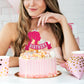 Gyufise Glitter Crown Cake Topper for Girls - Small Paper Birthday Decoration - 1pc