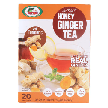 Tropique Instant Honey Ginger Tea (Turmeric) - Ginger Honey Turmeric Tea Granules - 12.6986 Fluid Ounces