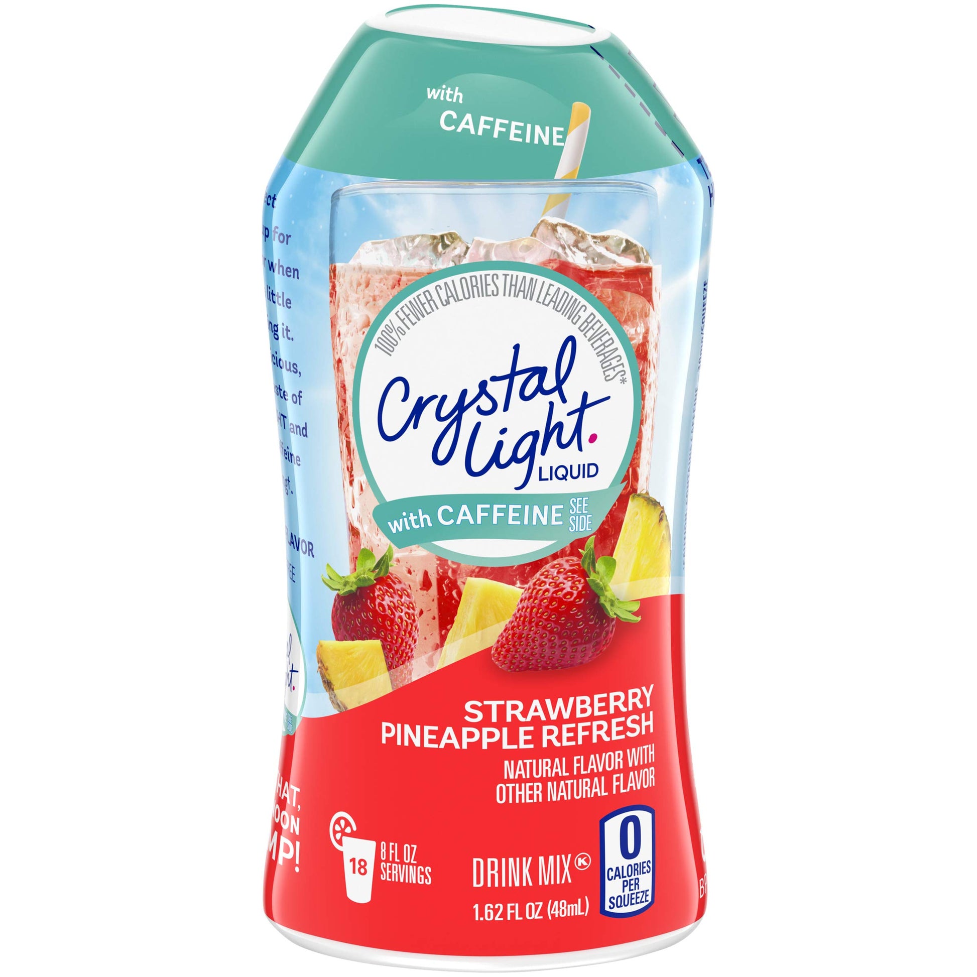 Crystal Light Liquid Strawberry Pineapple Refresh Energy Drink Mix With Energy Blend (1.62 Fl Oz Bottle) (Pack Of 1)