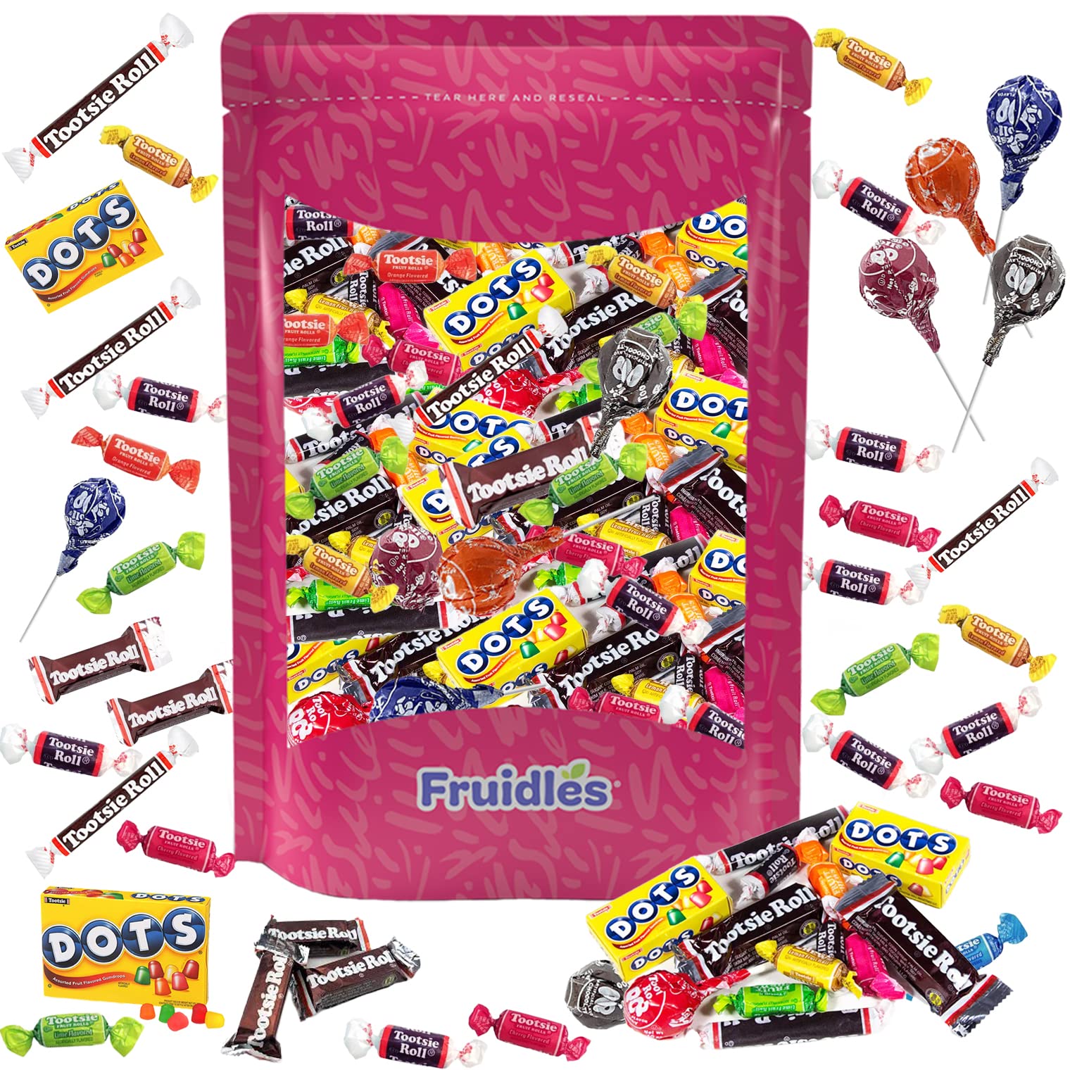 Fruidles Tootsie Childs Play Candy Assortment Mix, 2 Pounds, Peanut & Gluten-Free, Assorted Flavors, Lime & Orange