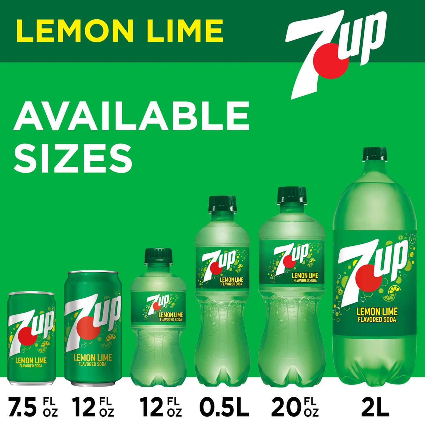 7UP Lemon Lime Soda, 7.5 Fl Oz Cans, 6 Pack, Model 10085412