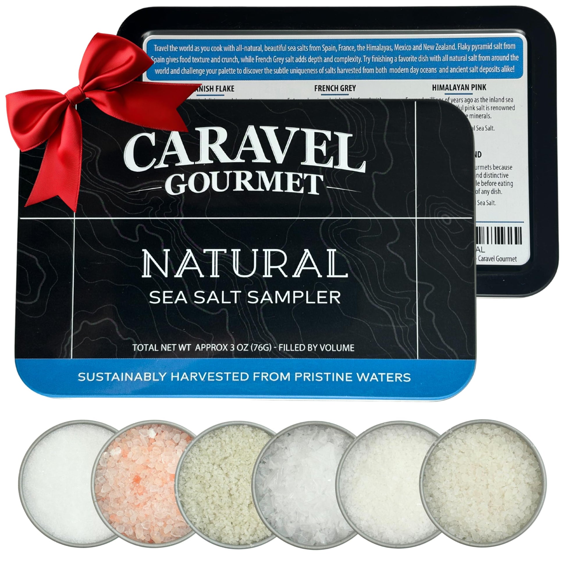 Natural Sea Salt Sampler Set, Pure Finishing with a Rich Taste, Gourmet Cooking Gift and Variety Pack from Around The World, 0.5