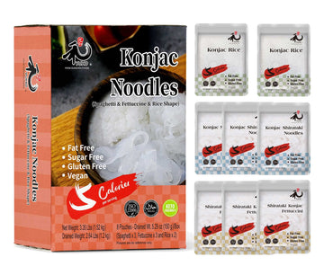 Yuho Shirataki Konjac 8 Pack Inside, Vegan, Gluten Free, Fat-Free, Keto Friendly, Low Carbs 53.61 Oz (1520 G)
