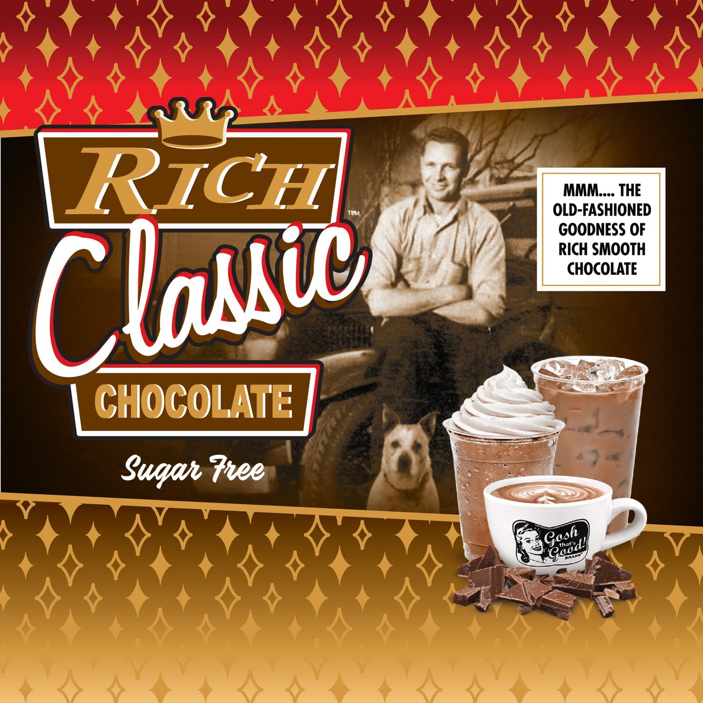 Gosh That’s Good! Sugar-Free Classic Chocolate Flavor, 32 Ounce, Low-Calorie, Lactose-Free