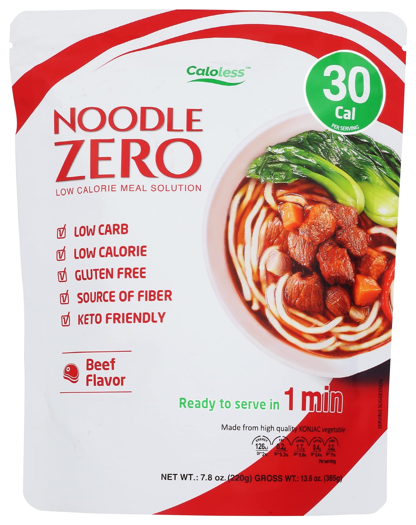 Caloless Konjac Shirataki Noodles, Low Calorie Healthy Food, Beef Flavor, Gluten Free, Keto Snacks, Non Gmo, Low Carbs Glucomann
