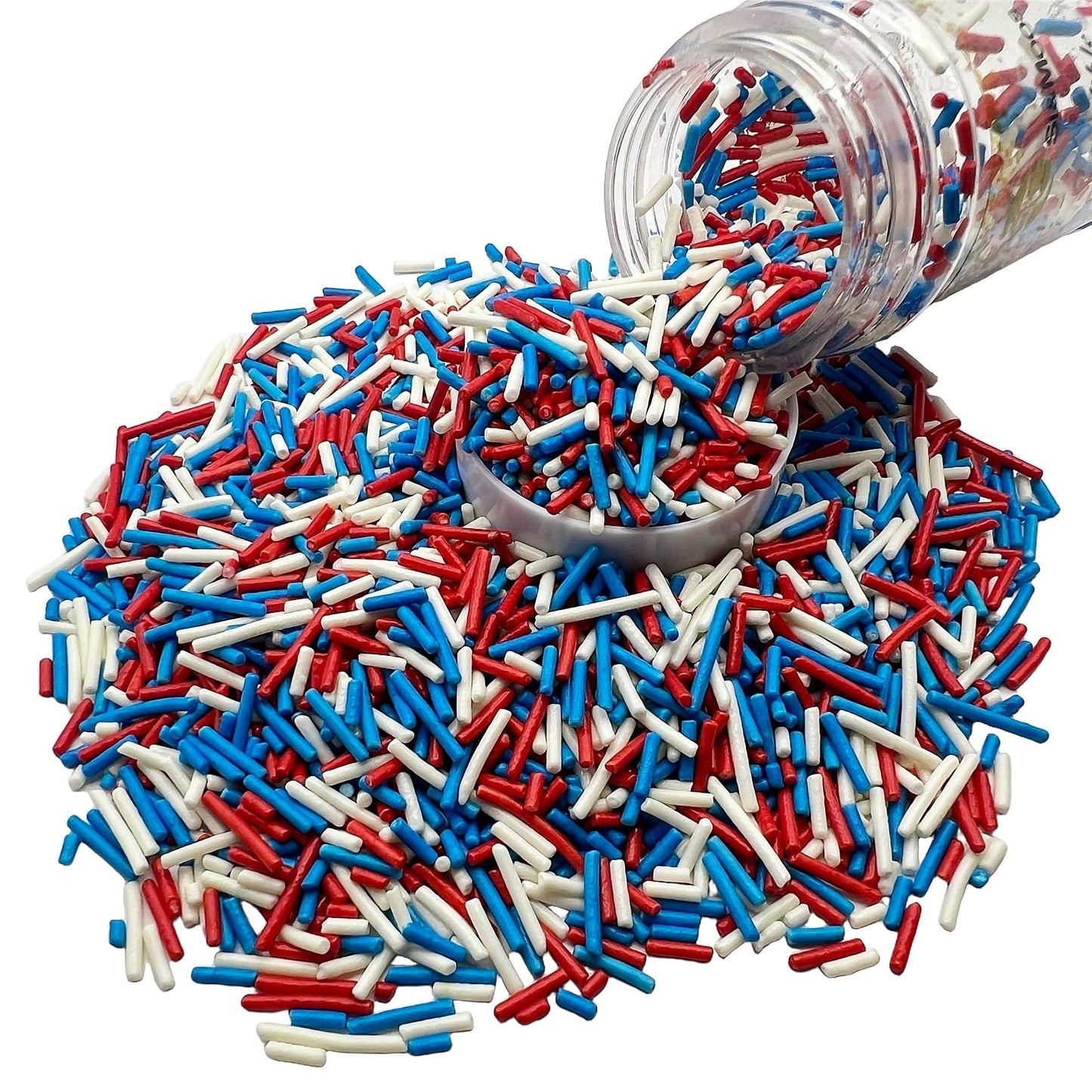 Se Si&Moos Red White Blue Jimmies Sprinkles Patriotic Sprinkles For Cake Decorating Fourth Of July Cupcake Decorations Edible Cr