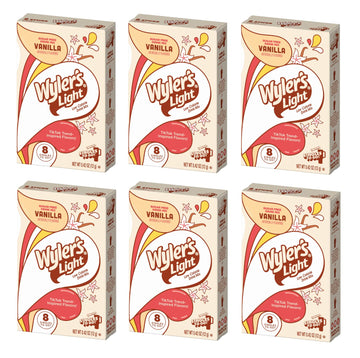 Wylers Light Vanilla Singles to Go Powdered Drink Mix - Pack of 6, 48 Total Servings, 0.63 Ounce Each