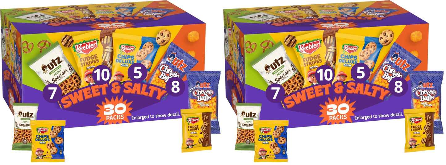 Keebler Cookies and Crackers, Variety Pack, 30 Ct. (Pack of 2)