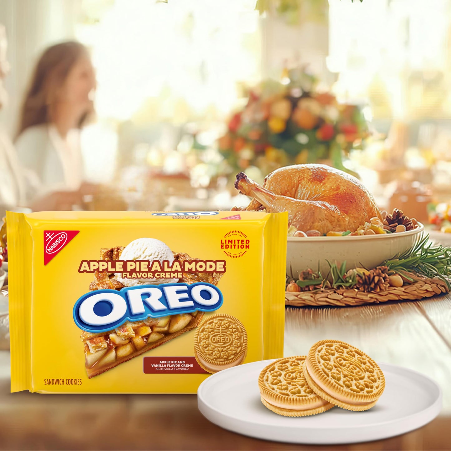Oreo Limited Edition Apple Pie a la Mode Sandwich Cookies, 10.68 oz
