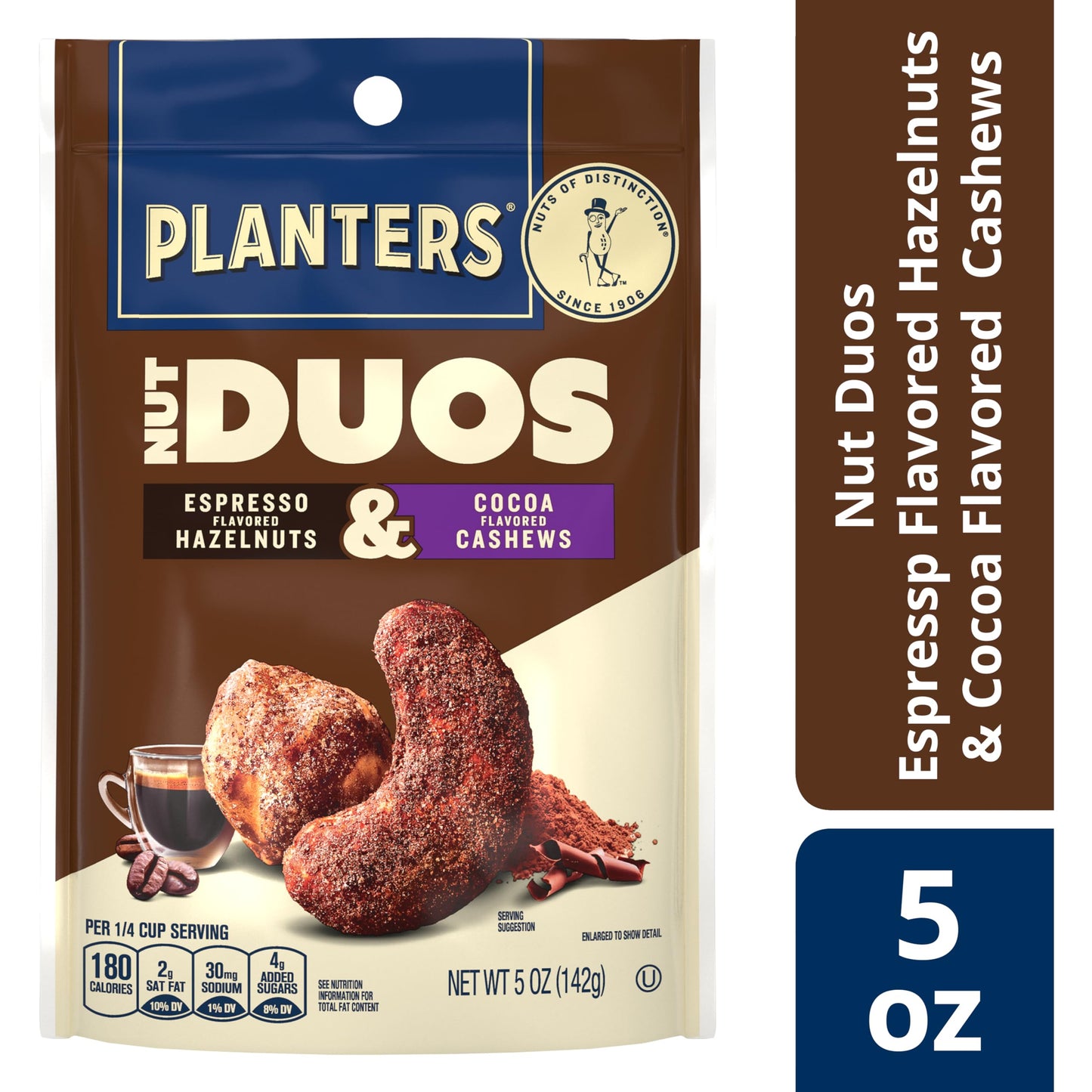 Planters Nut Duos Cocoa Cashews And Espresso Hazelnuts 5Oz