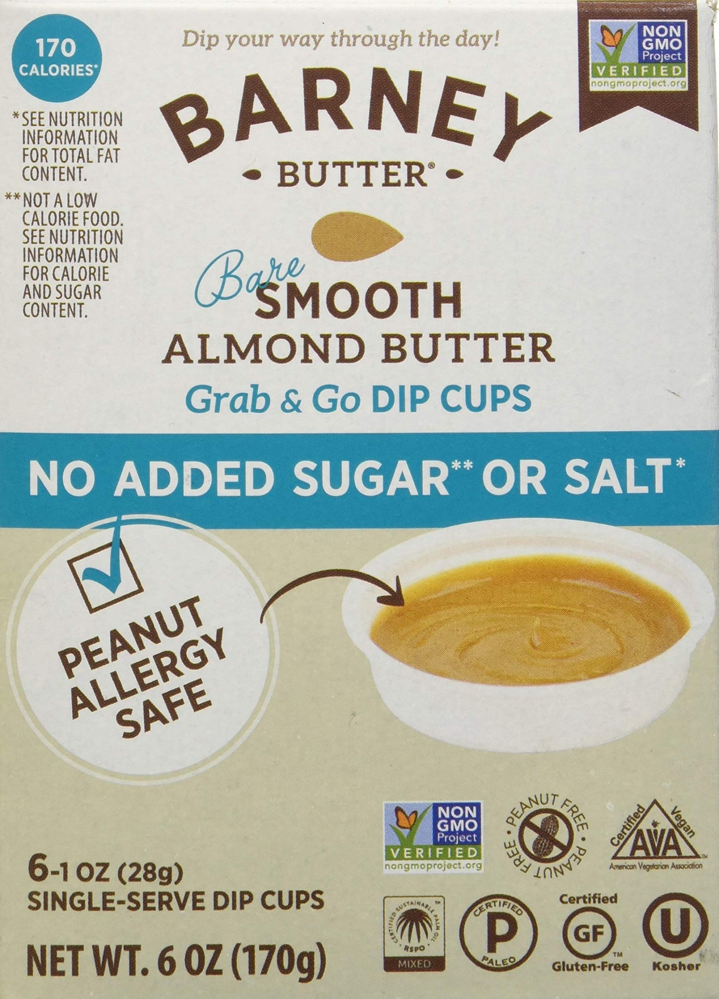 Barney Butter Dip Cup Bare Smooth, 1 Ounce (Pack Of 6)