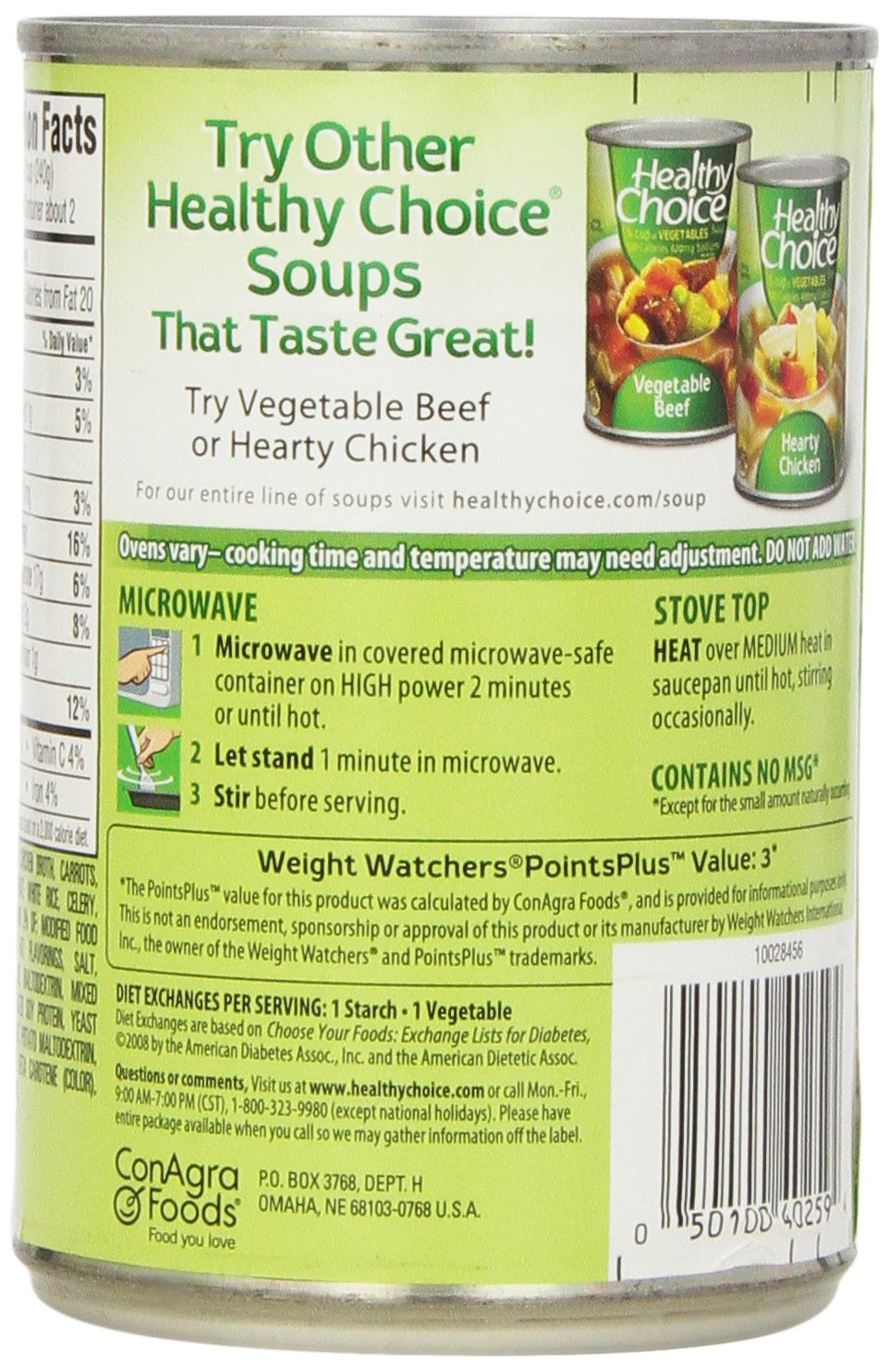 Healthy Choice Soup 5 Chicken Noodle and 5 Chicken with Rice Variety Pack, 15 oz. cans