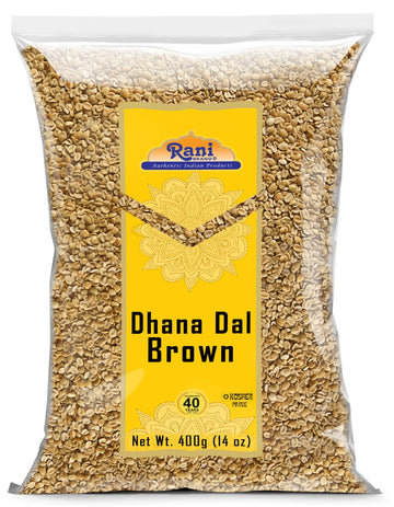 Rani Dhana Dal (Roasted Coriander Seeds) Brown 14oz (400g) ~ All Natural | Vegan | No Colors | Gluten Friendly | NON-GMO | Koshe