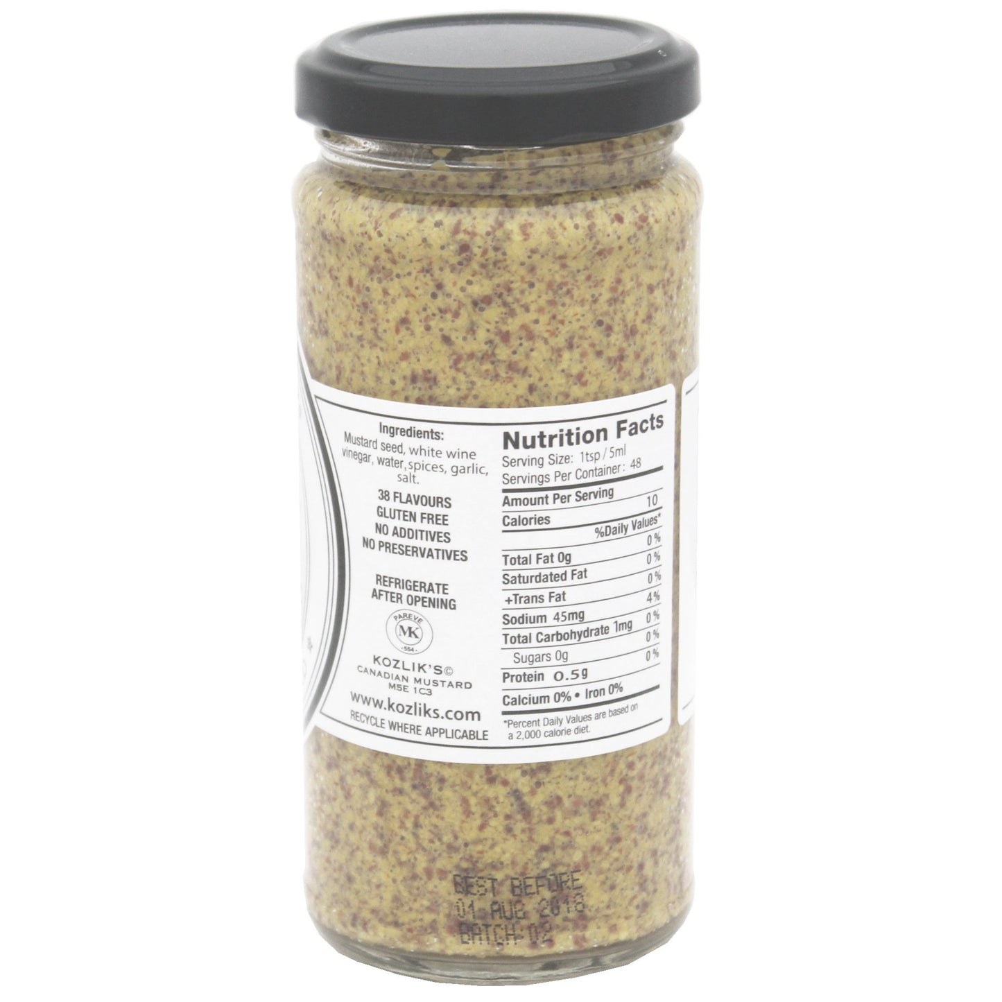 Kozliks Dijon Classique Hot Brown Yellow Natural Gluten Free Non-GMO Mustard, 8.5oz Jar