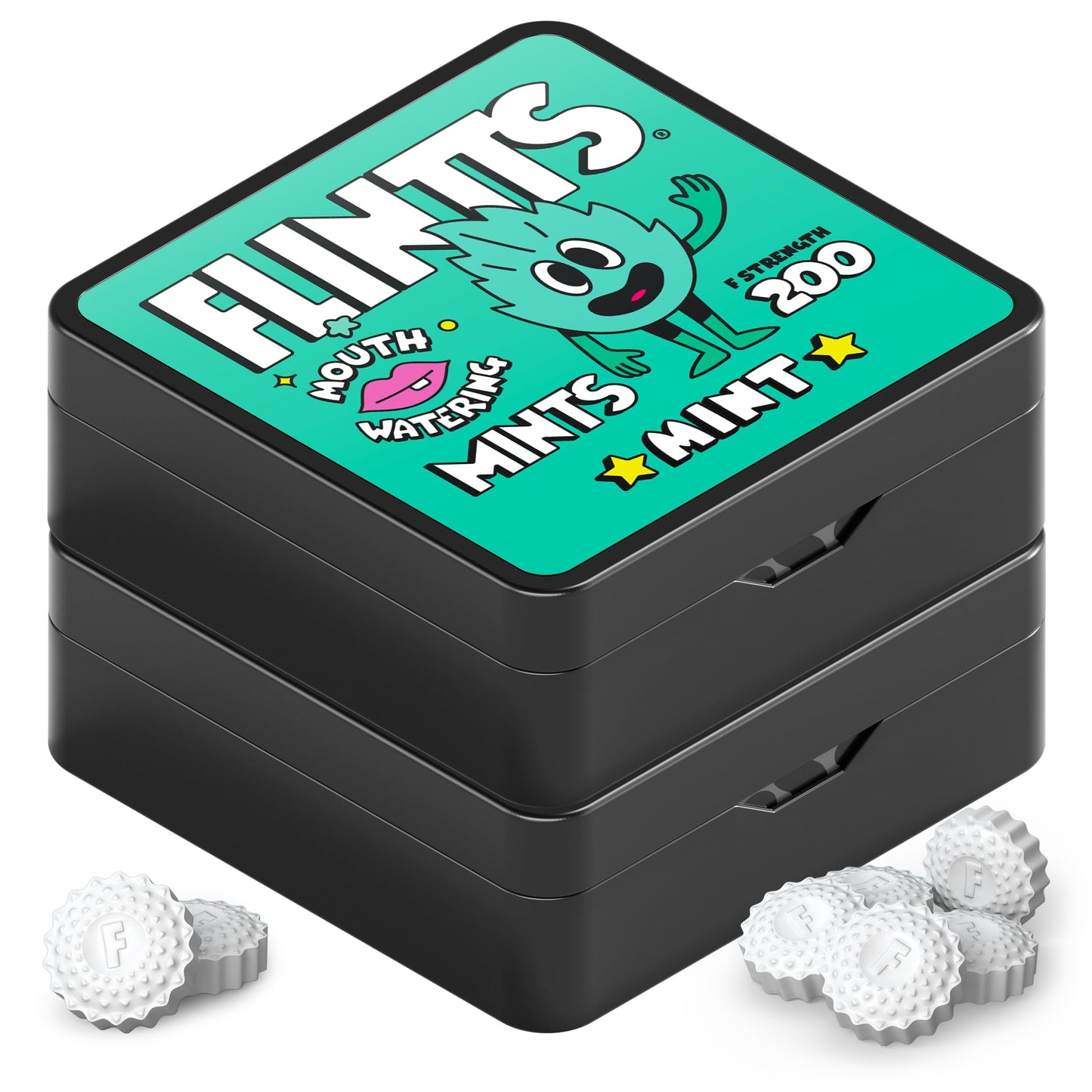 Flintts Mints Mint Stash (2x Refill Mint) - Sugar Free & Vegan, Mouth Watering & Sparkling Breath Freshener Mints for Oral Healt