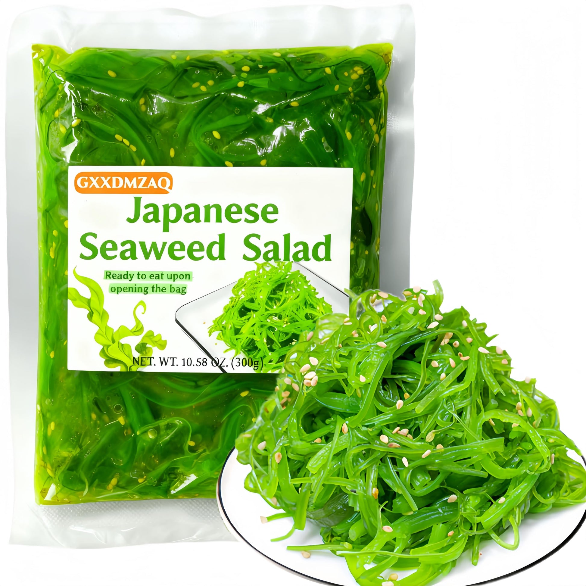 Top-Grade Japanese Wakame Seaherbal Product Salad 300G - Instant Shredded Seaherbal Product With Sesame Seasoning  Ready-To-Eat For Sushi  Poke Bowls & Asian Salads - Vegan Side Dish  No Cooking Side Dishes  Pickles