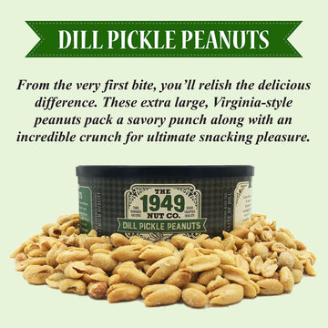 The 1949 Nut Co. Dill Pickle Virginia Style Peanuts | Oil Roasted Peanuts | Fried Peanuts with a Unique Crispy Crunch | Extra-La