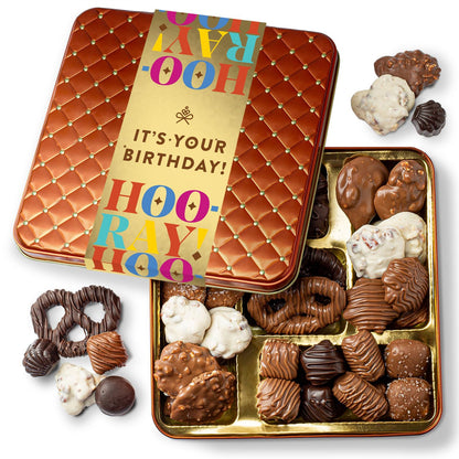 BONNIE AND POP - Birthday Food Gift Basket, Happy Birthday Chocolate, Birthday Gift Box, Food Birthday Gifts for Women and Men, 