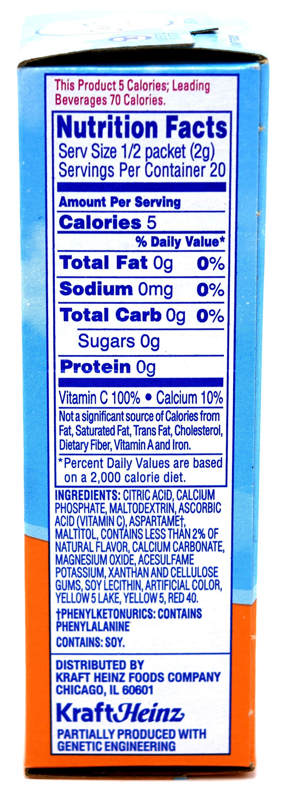 Crystal Light On The Go Packets, Classic Orange, 10 CT, with Vitamin C and Calcium, 1.3 Ounce (Pack of 5)