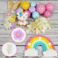 37 Pcs Unicorn Cake Topper, Unicorn Rainbow Cake Decorations With Rainbow Stars Unicorn Balls Happy Birthday Cake Decorations Fo