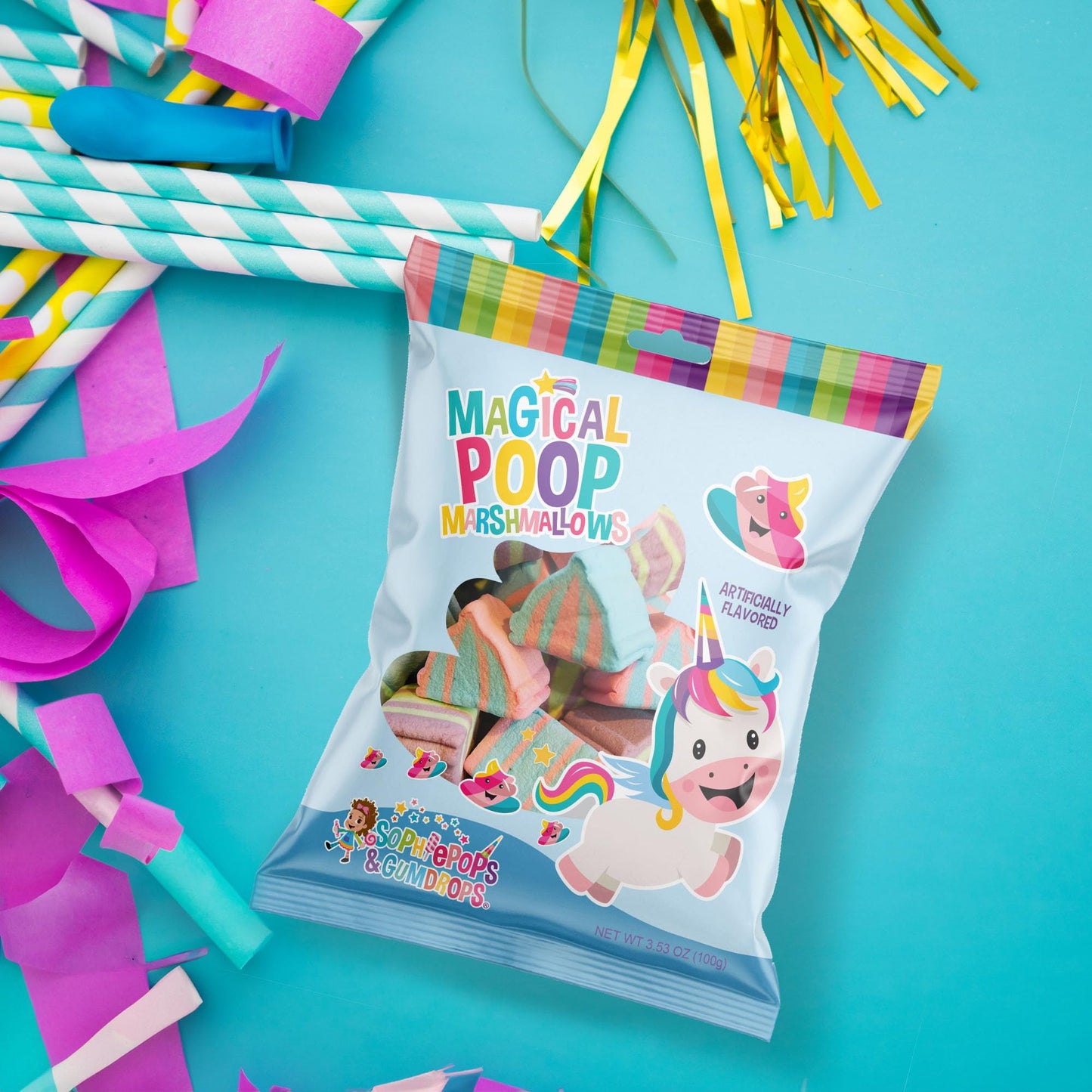 Sophiepops & Gumdrops Rainbow Marshmallow Candy, Non-Fat, Gluten Free, 12-Pack, 3.53oz