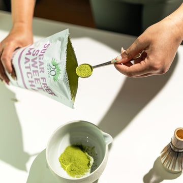 Japanese Sugar Free Sweet Matcha Powder - Sweetened Green Tea Powder - Barista Cafe Style Blend For Latte - 1Lb Pouch - 16Oz - 1