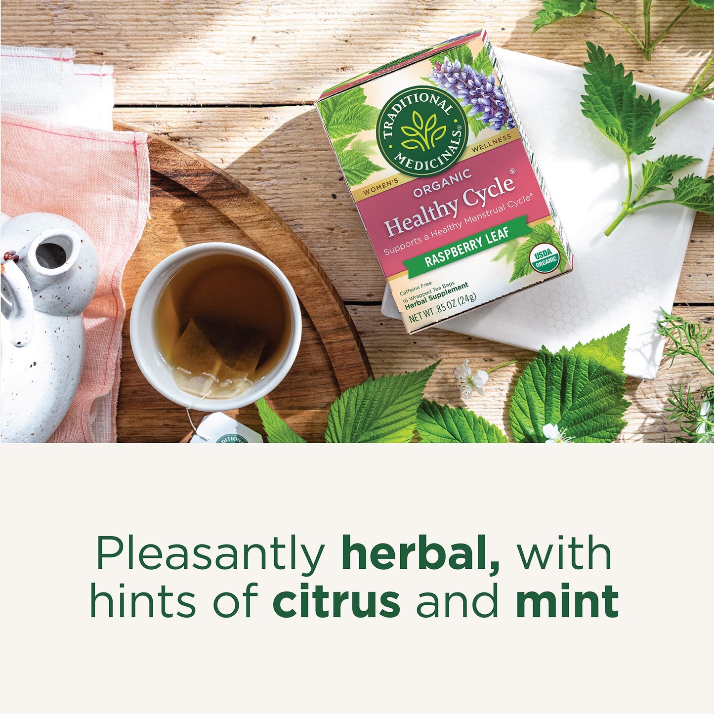 Traditional Medicinals Tea, Organic Healthy Cycle, Supports Healthy Menstrual Cycles, 96 Tea Bags (6 Pack)