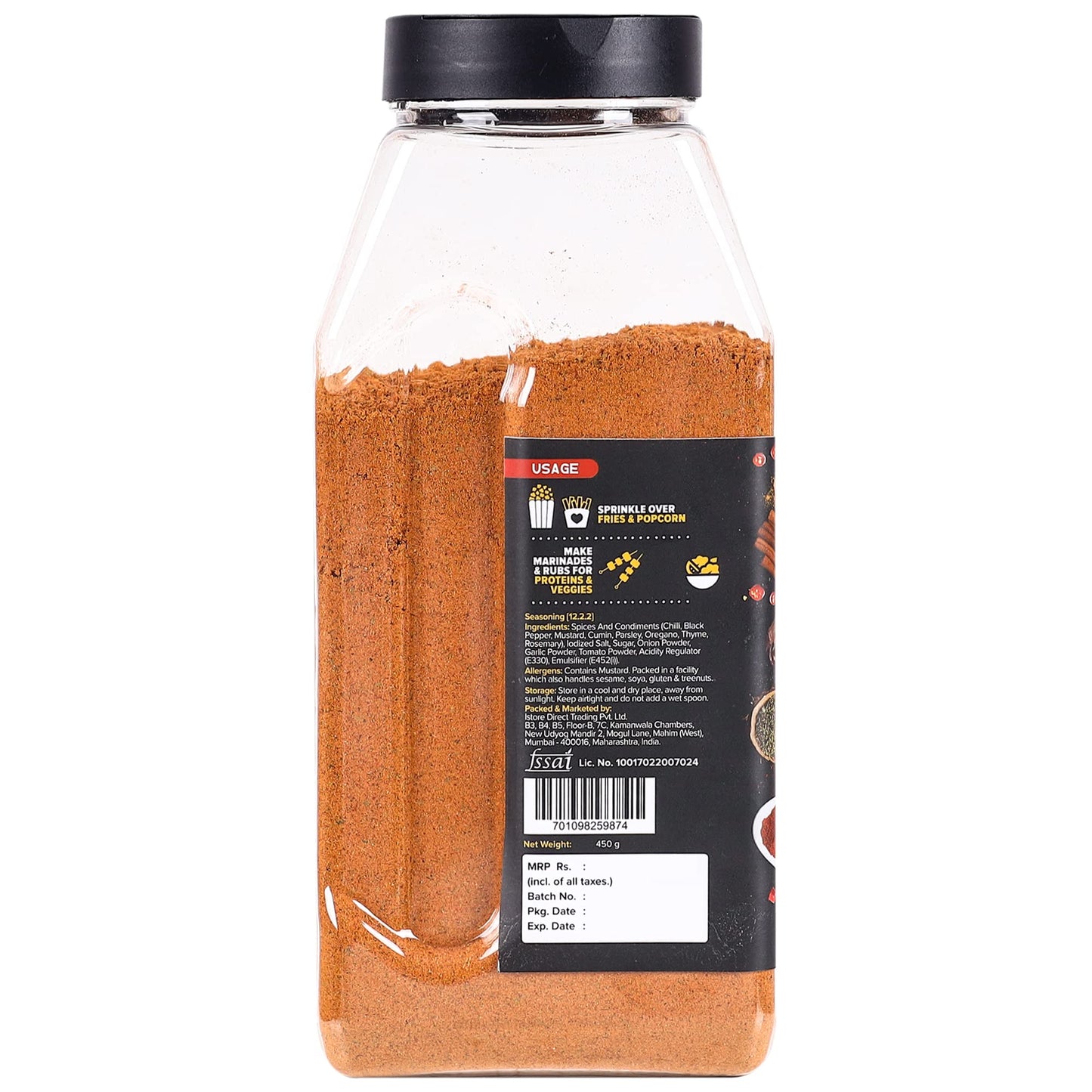 Urban Platter Cajun Spice Seasoning Shaker Jar, 450G / 16Oz [Perfect For Fries, Appetizers, Proteins And More | Spicy & Herby]