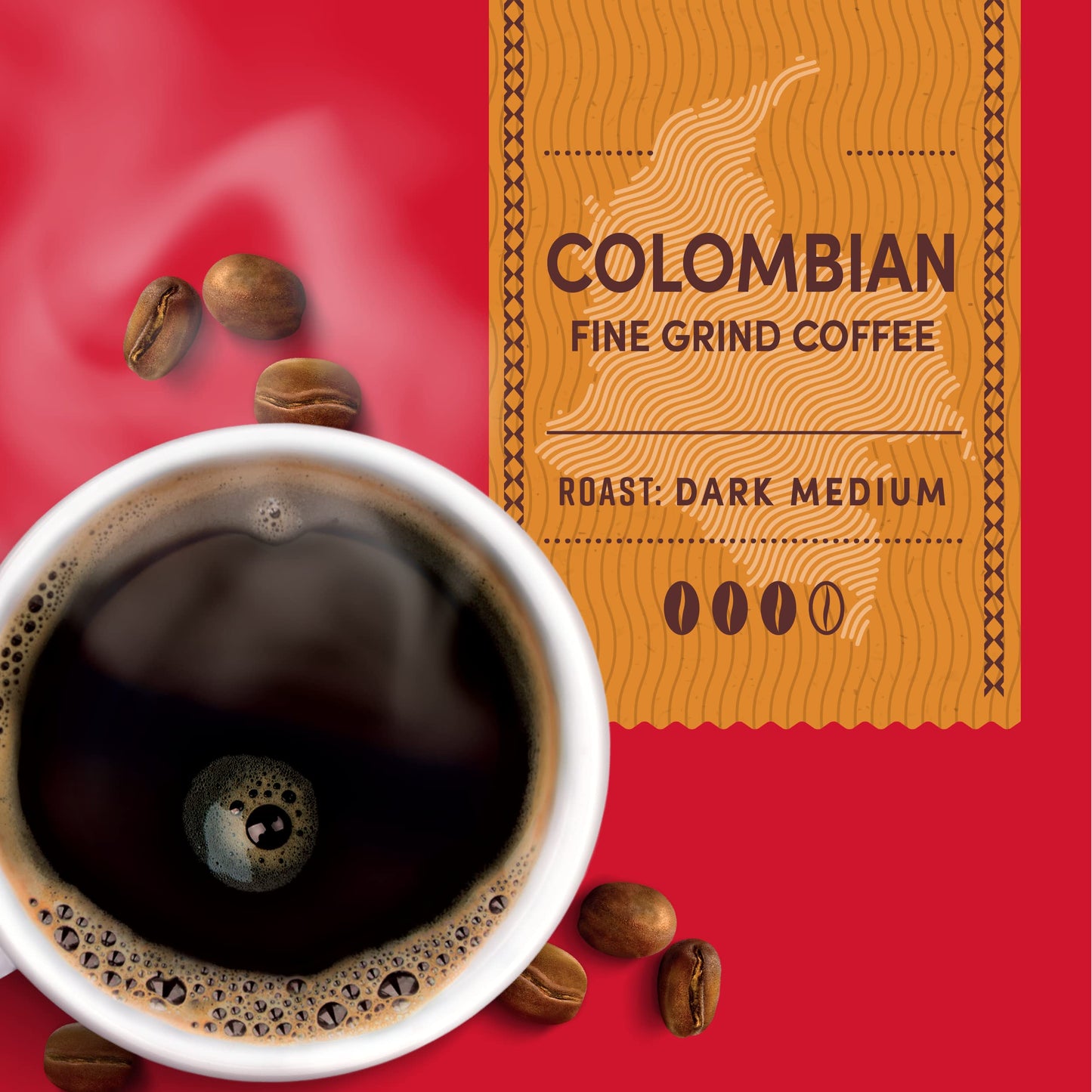 Tim Hortons 100% Colombian Medium Dark Roast Coffee K-Cup Pods 12 Count Red