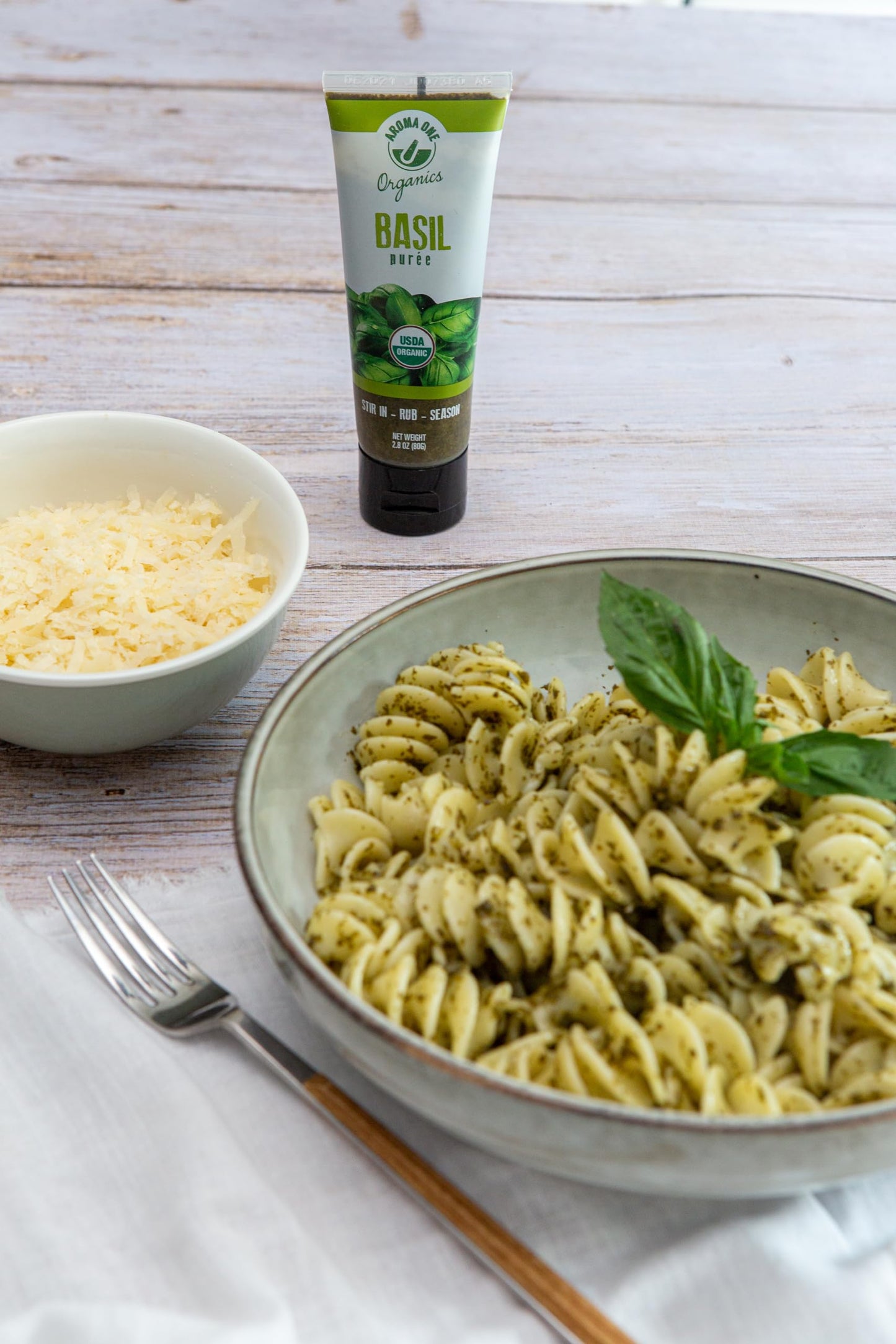 Aroma One Basil Puree Paste - Organic Herb Concentrate For Cooking, Seasoning & Sauces - Fresh Flavor Enhancer, Non-Gmo, Gluten-
