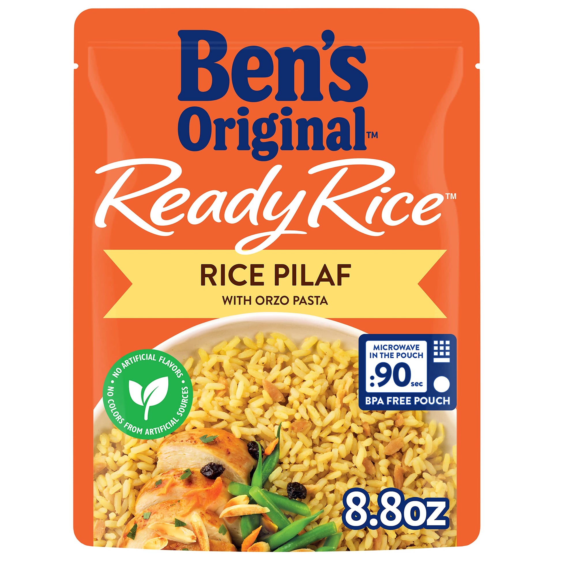 BEN'S ORIGINAL Ready Rice Rice Pilaf Flavored Rice, Easy Dinner Side, 8.8 oz Pouch