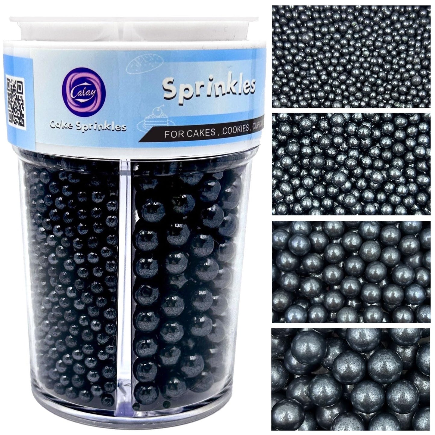 Sprinkles for Cake Decorating, Black Pearl Sprinkles Mix for Luxurious Cake Cupcake Cookie Baking Ice Cream Decorations