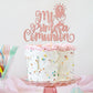 ZHUOWEISM Cake Topper - 1 PCS Dove Glitter for First Communion, Rose Gold, Paper Decoration for Baptism and Christening Parties