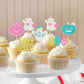 Ercadio 24 Pack Halloween Boo-Y Or Ghoul Cupcake Toppers Glitter Halloween Ghost Gender Reveal Cupcake Picks Pumpkin Boo Cake Pi