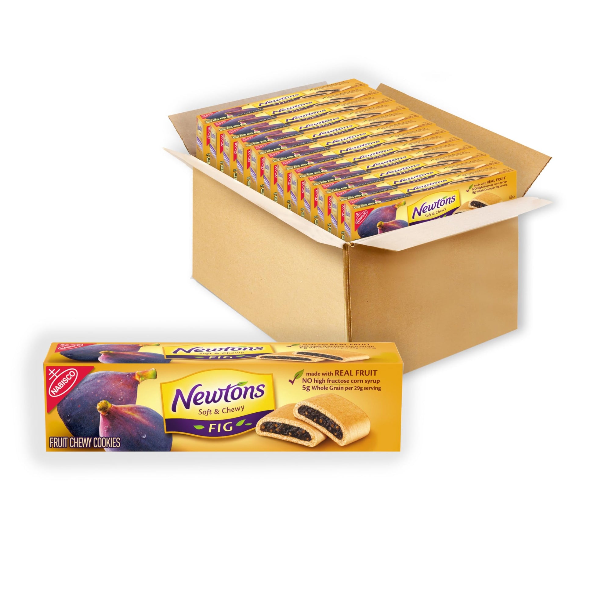 Newtons Soft & Fruit Chewy Fig Cookies, (Fig Bars), 12 - 6.5 Oz Boxes