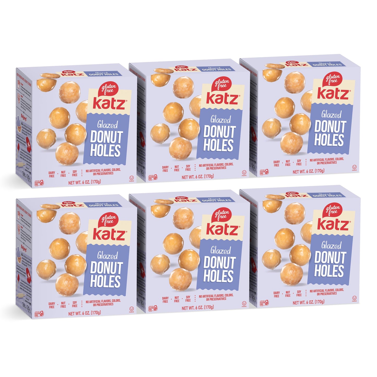 Katz Gluten Free Glazed Donut Holes. Free of Dairy, Soy, Tree Nuts, and Peanuts, Kosher 6oz (6pk)