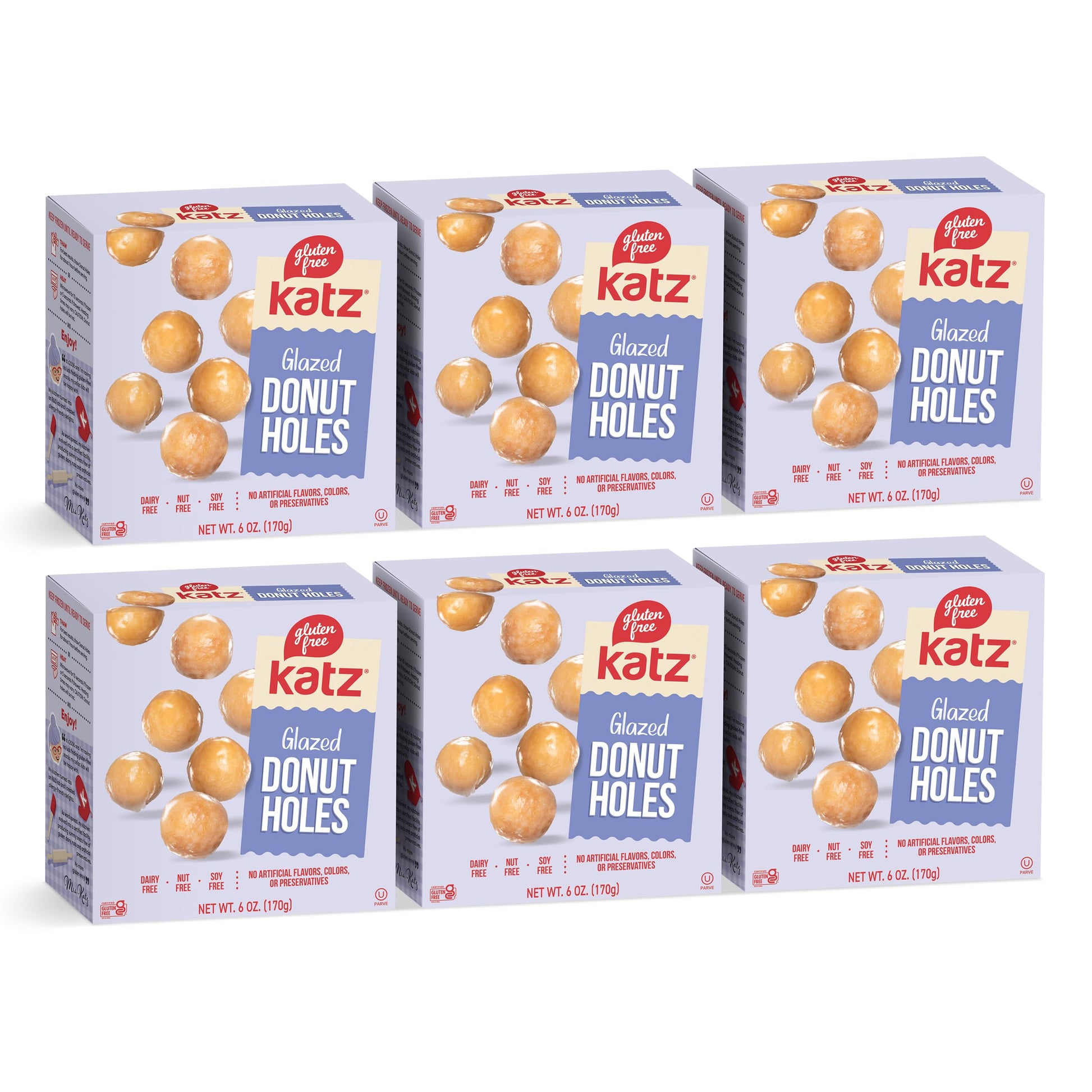 Katz Gluten Free Glazed Donut Holes. Free of Dairy, Soy, Tree Nuts, and Peanuts, Kosher 6oz (6pk)