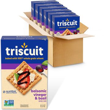 Triscuit Balsamic Vinegar & Basil Whole Grain Wheat Crackers, 6 - 8.5 Oz Boxes