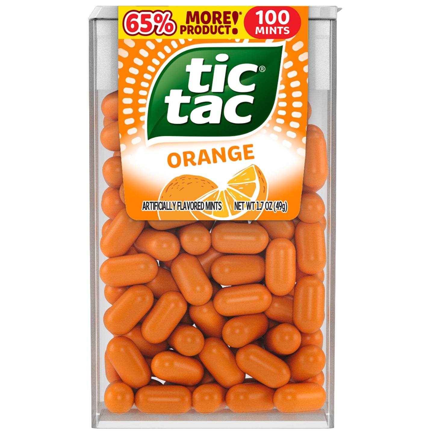 Tic Tac Orange Mints, Bulk 12 Pack, 1.7 oz Each, On-The-Go Refreshment, Orange