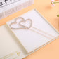 LOVENJOY Double Hearts Cake Topper, Rose Gold, Crystal Rhinestones, 3.5 Inches, Model GA-TH0100A-R