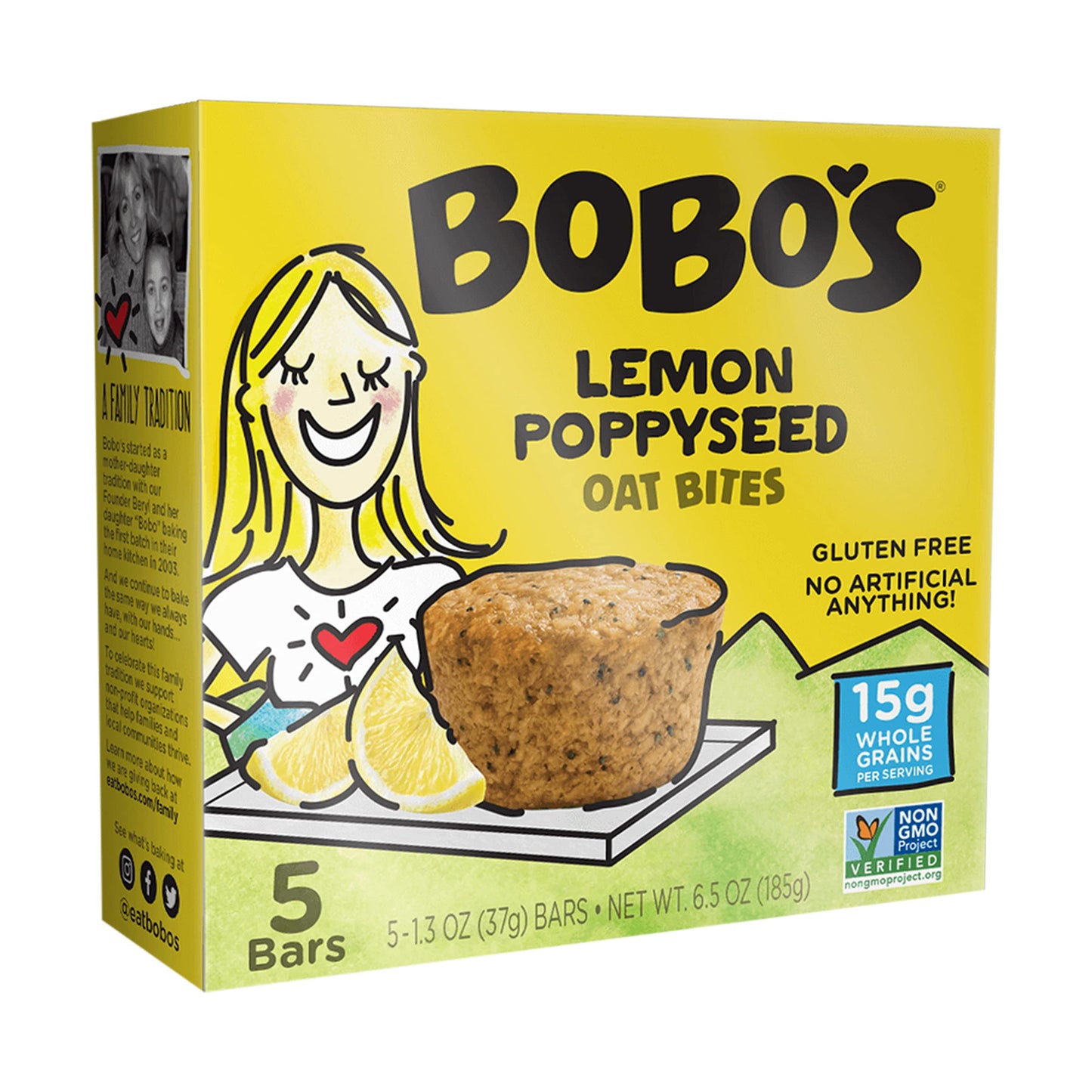 Bobos Oat Bites, Lemon Poppyseed, 1.3 Ounce (5 Count Box)