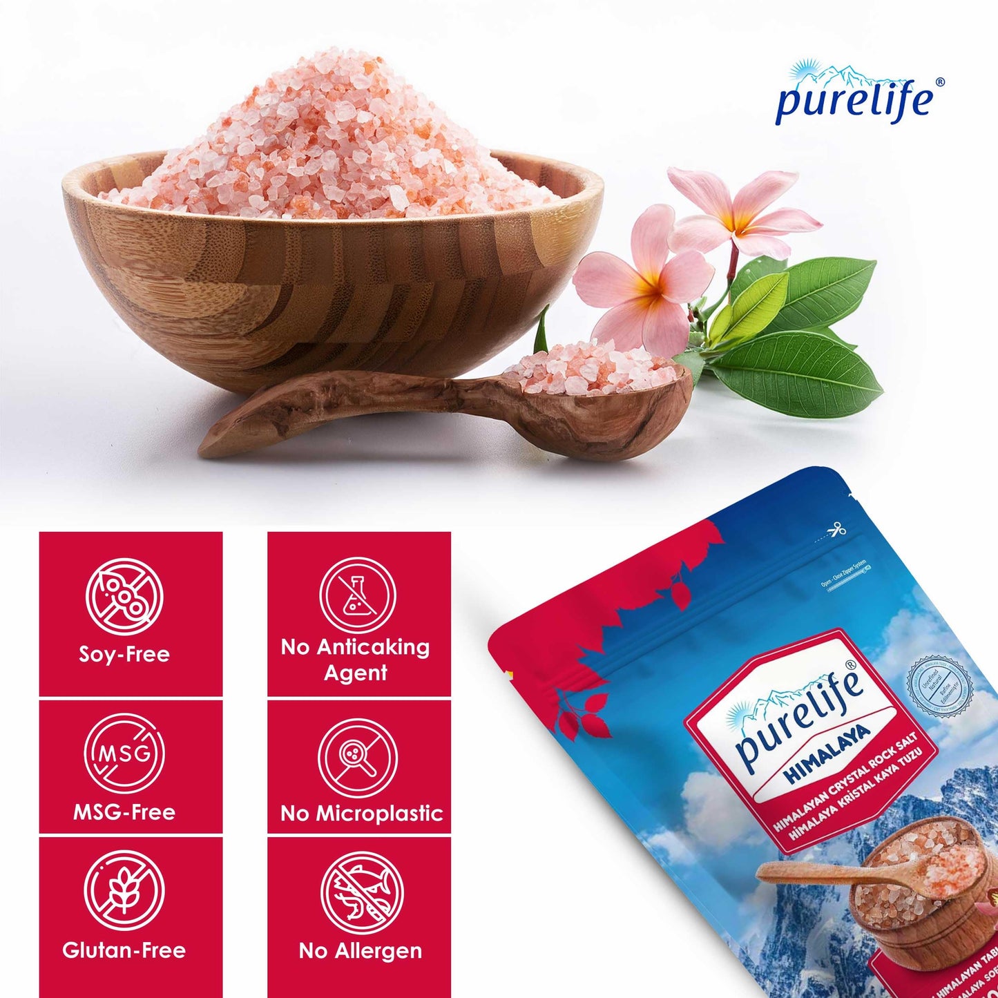 Purelife Kosher Coarse Himalayan Pink Salt - Organic Himalayan Salt from Iron-Rich Himalayan Mines | Gourmet Natural Crystal Roc