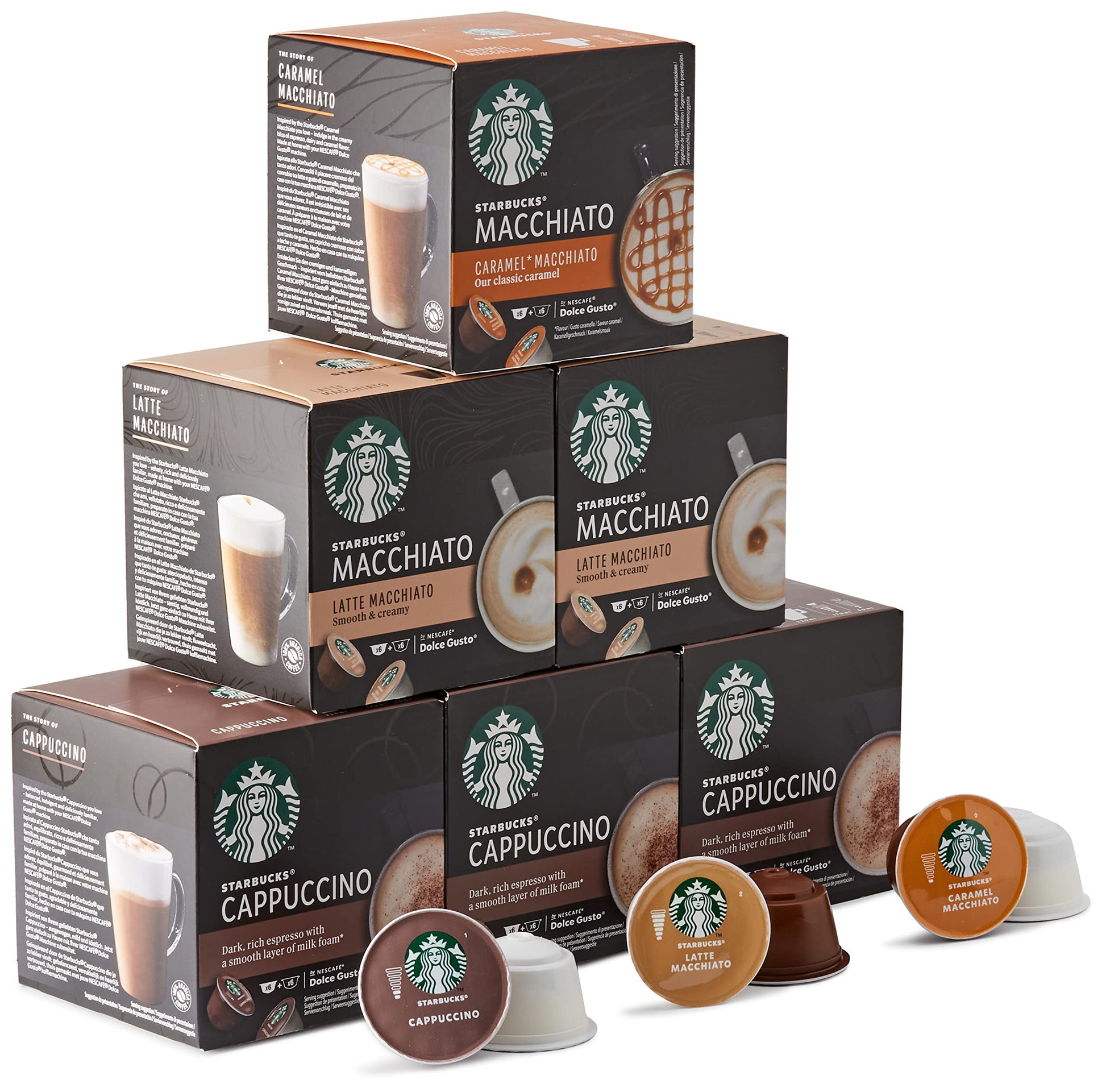 Starbucks Variety Pack Coffee Pods By Nescaf   Dolce Gusto (Pack Of 6, Total 72 Pods)
