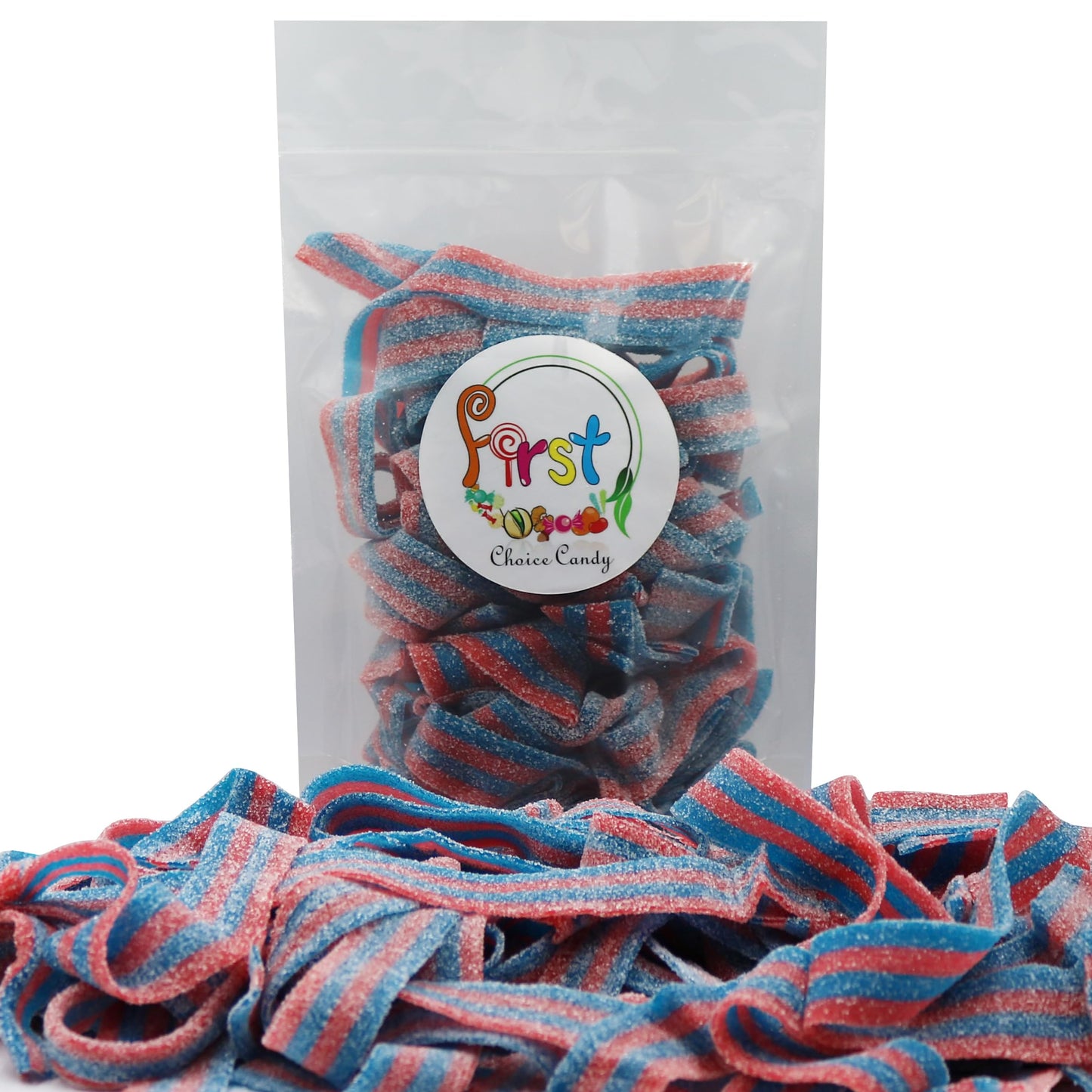 All Color Sour Gummy Belts (Blazpberry Red & Blue Raspberry, 2 Lb)
