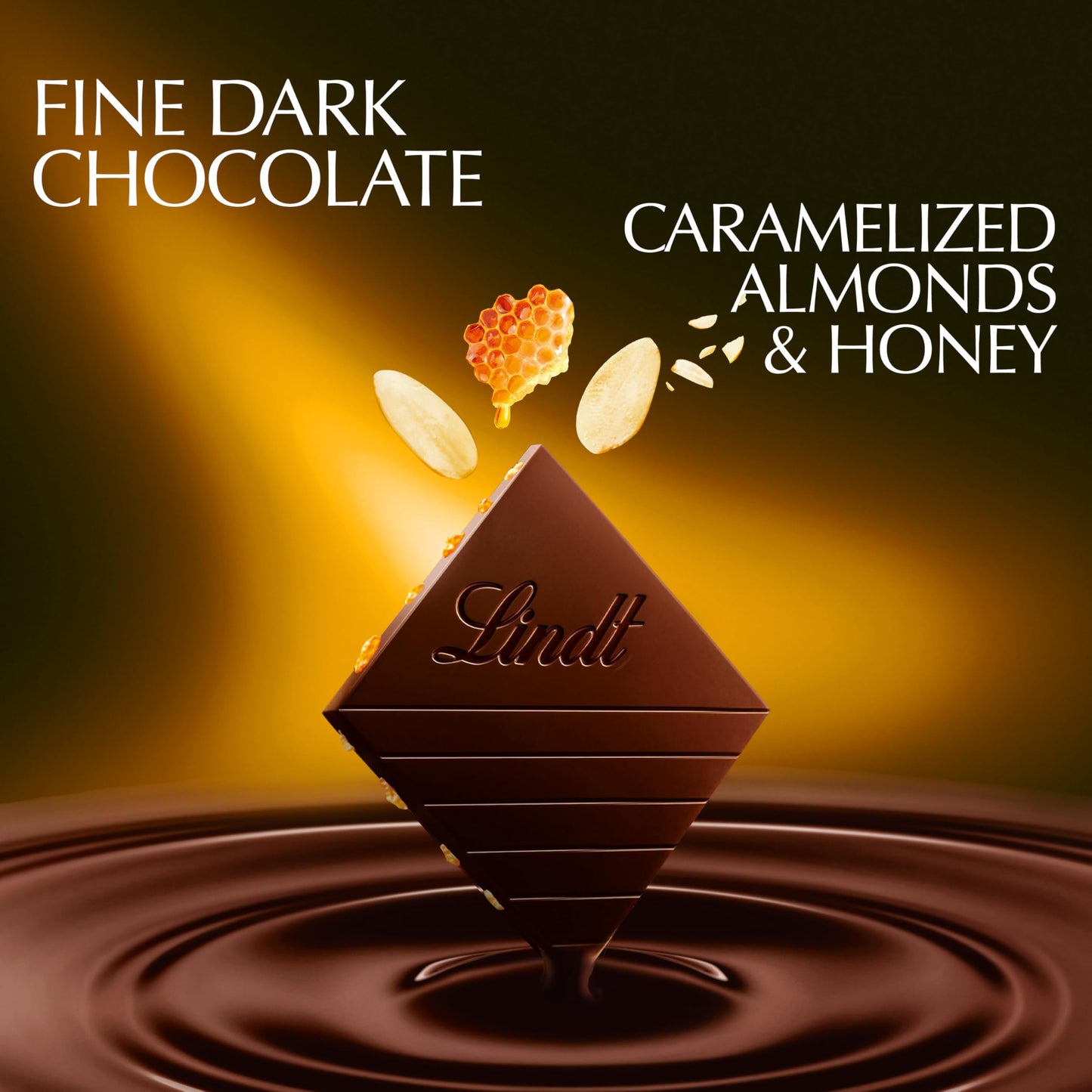 Lindt EXCELLENCE Almond Honey Dark Chocolate Bar, 3.5 oz, Easter Candy, 12 Pack