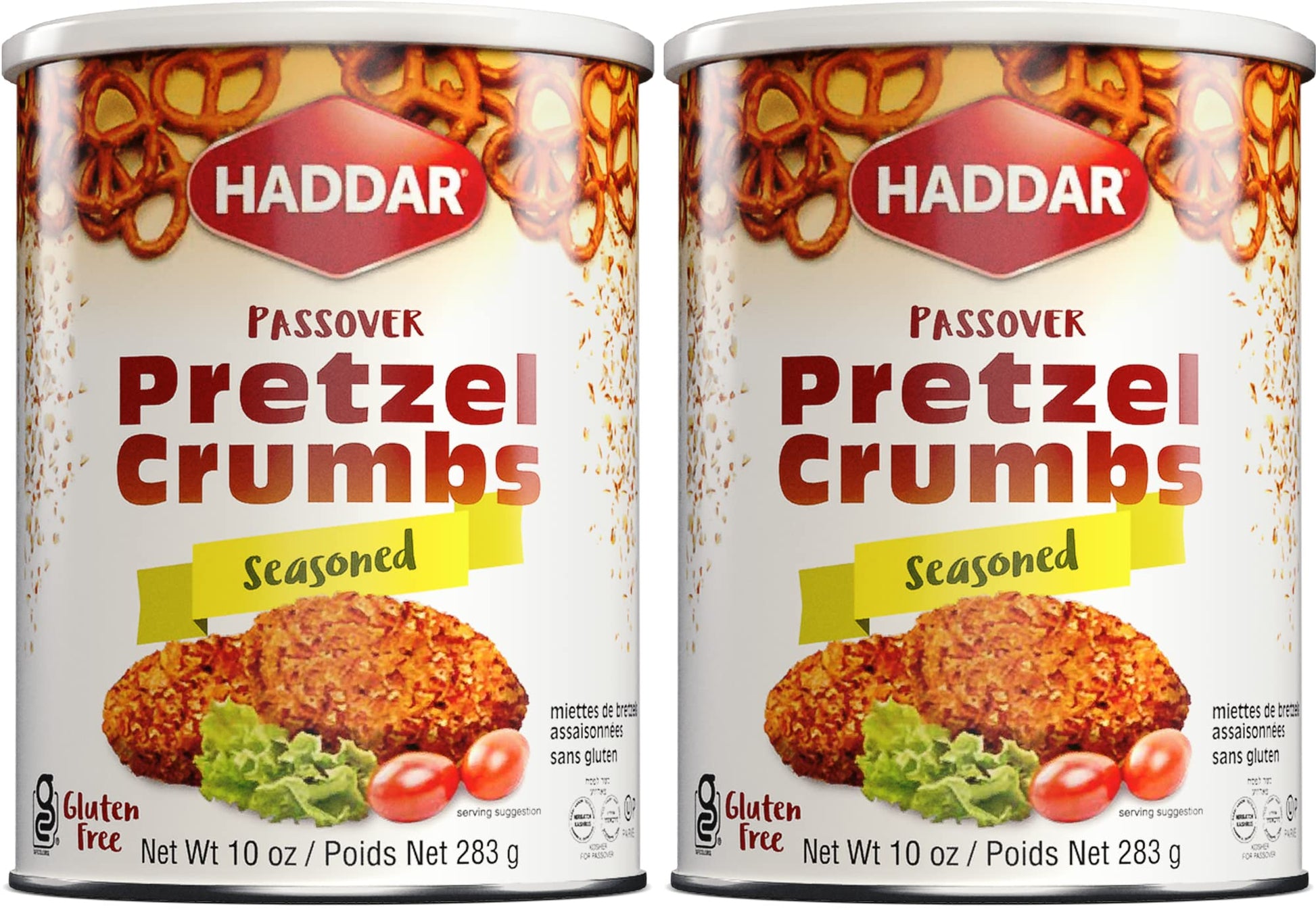 Haddar Gluten Free Seasoned Pretzel Crumbs, 10oz (2 Pack) | Perfect for Coating Poultry, Fish, and More Fried Favorites, Kosher 