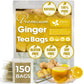 FRESHDRINKUS Premium Ginger Tea Bags, Non-GMO, Natural & Pure, 150 Count, Caffeine-Free, Vegan, Herbal Tea