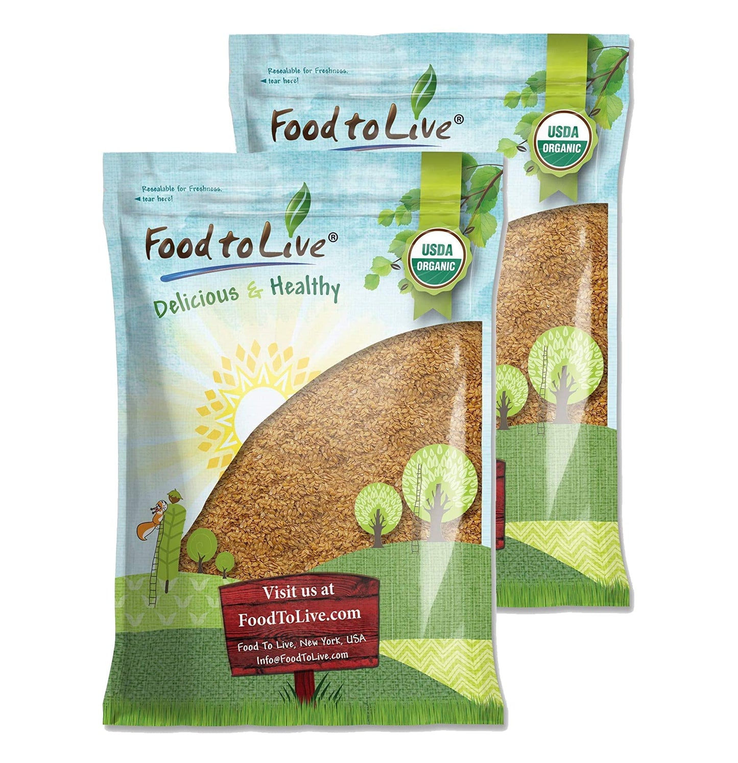Food to Live Organic Golden Flax Seeds, 16 Pounds - Whole Raw, Non-GMO, Kosher, Vegan, Bulk. Rich in Omega-3 Fatty Acids, Protei
