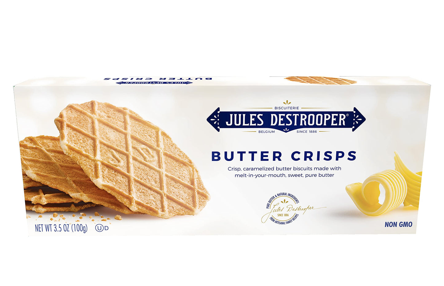 Jules Destrooper Butter Crisps, 3.5 Oz, 1 Pack, Crispy Cookies